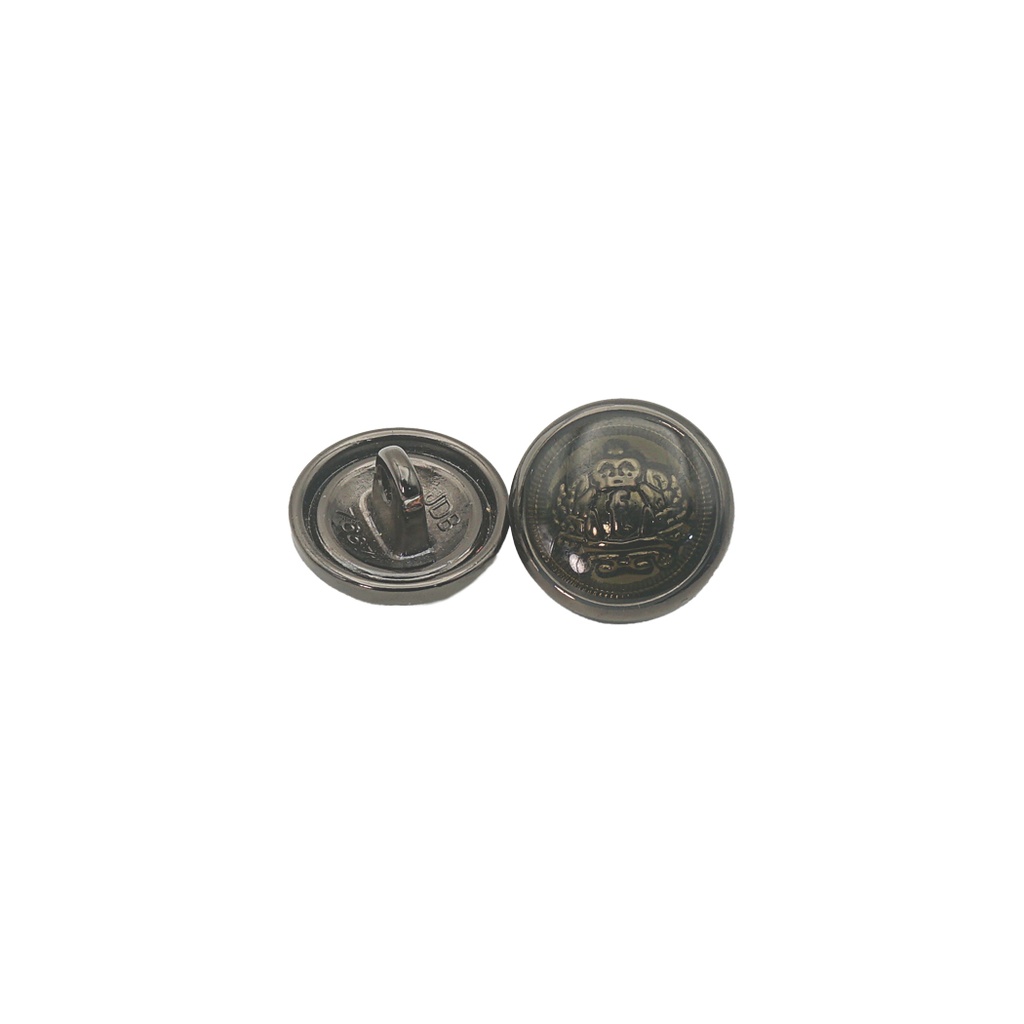 Glossy Finish Crest Crown Design Button