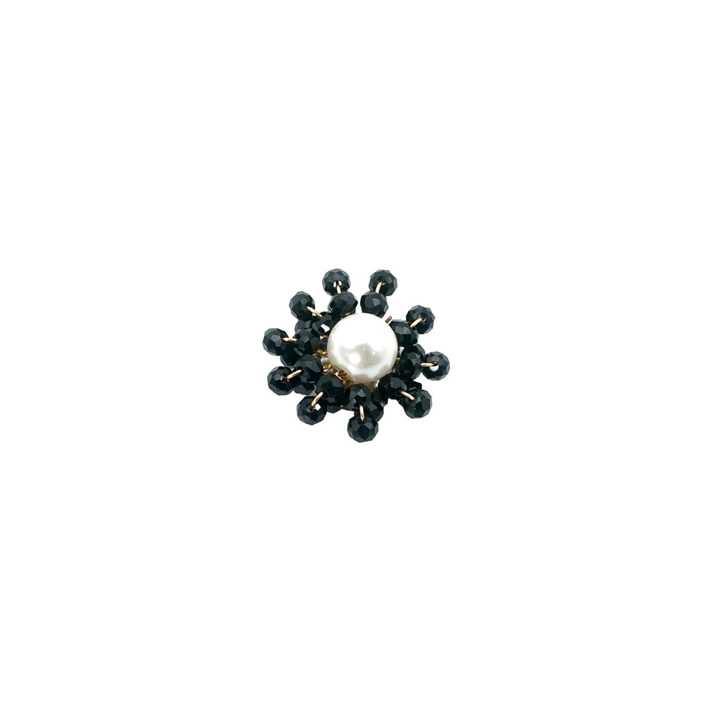 Pearl and Crystal Flower Cluster Pendant