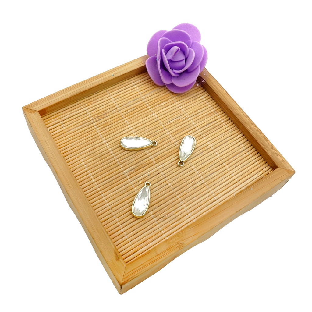 Flat Base Drop Shape Crystal Button