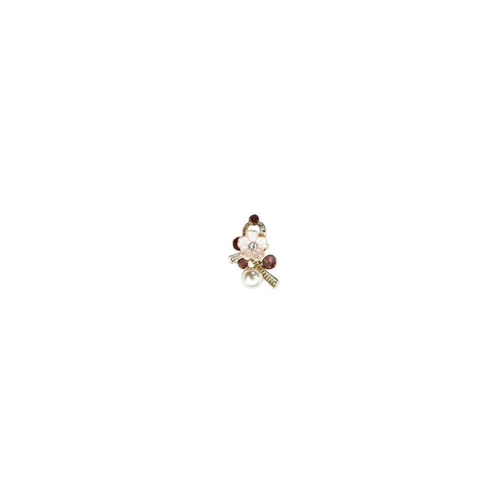 Pearl Rhinestone Flower Button