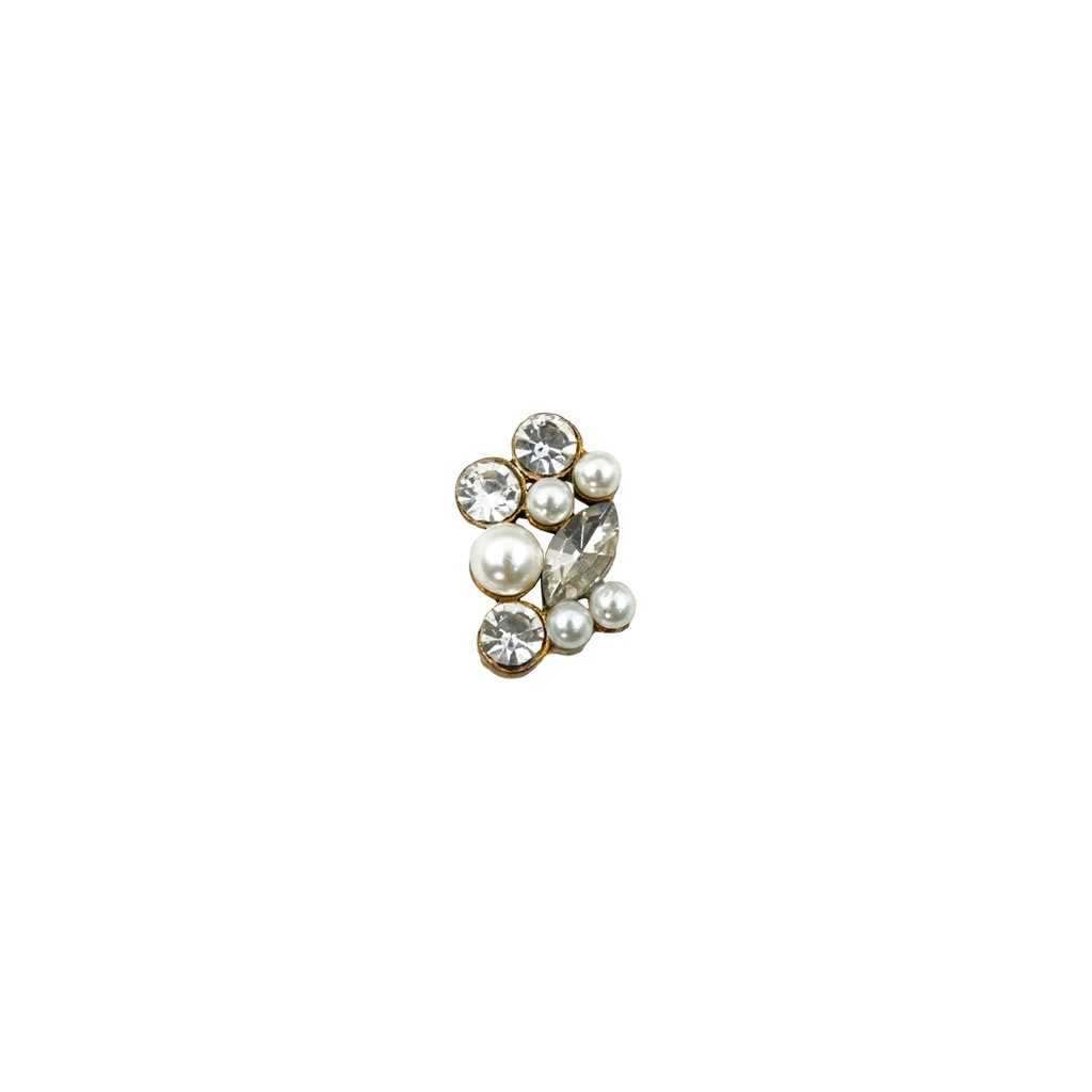 Crescent Design Pearl Rhinestone Pendant