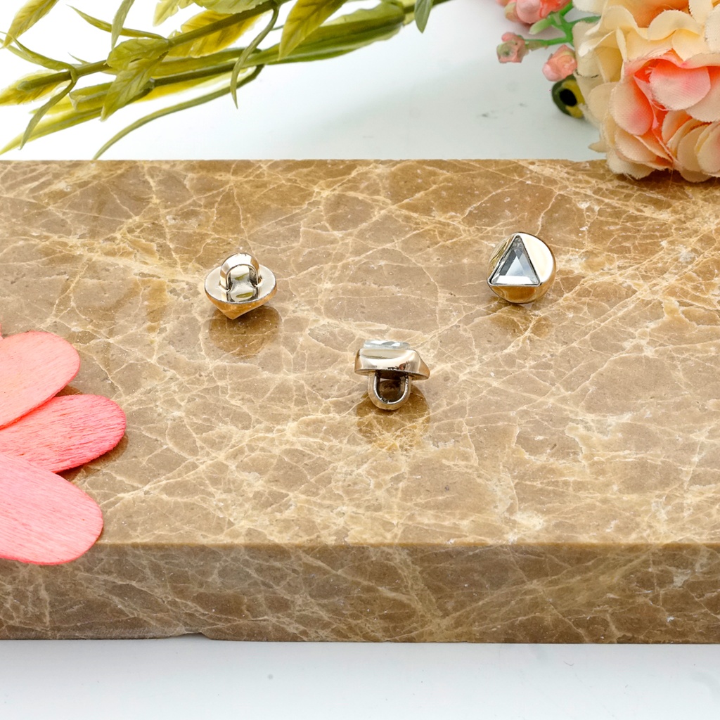 Triangle Crystal Round Shank Button