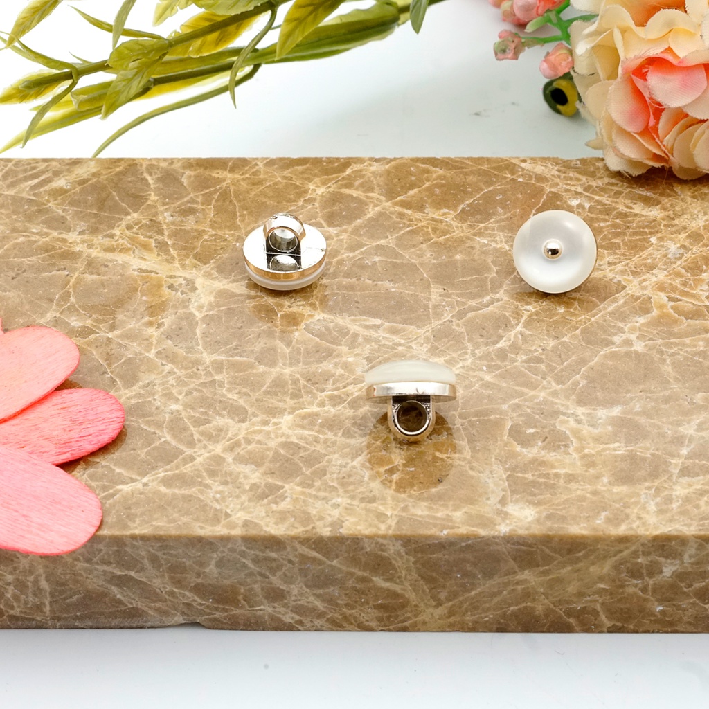 Silver Base 2 Part Shank Button