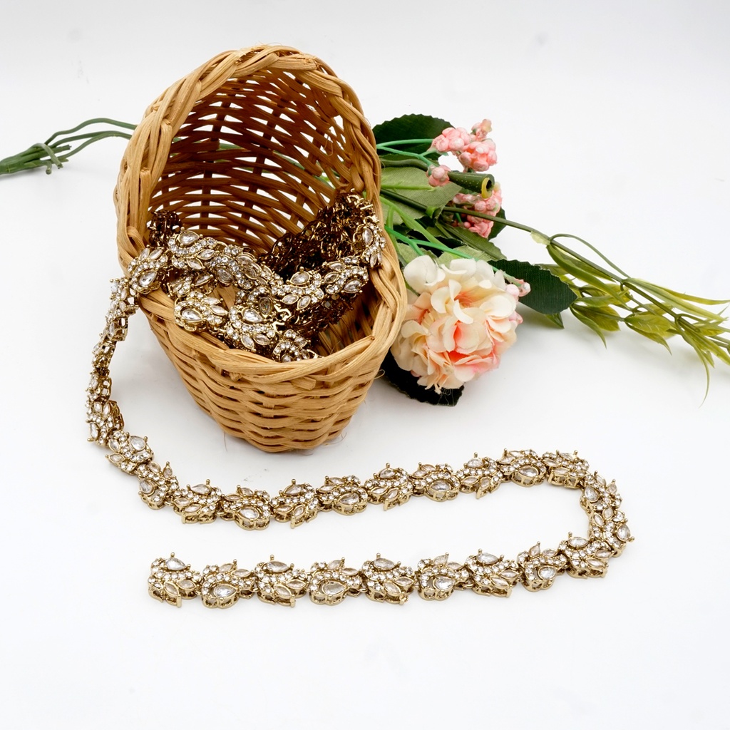 Gold Base Fancy Kundan Lace