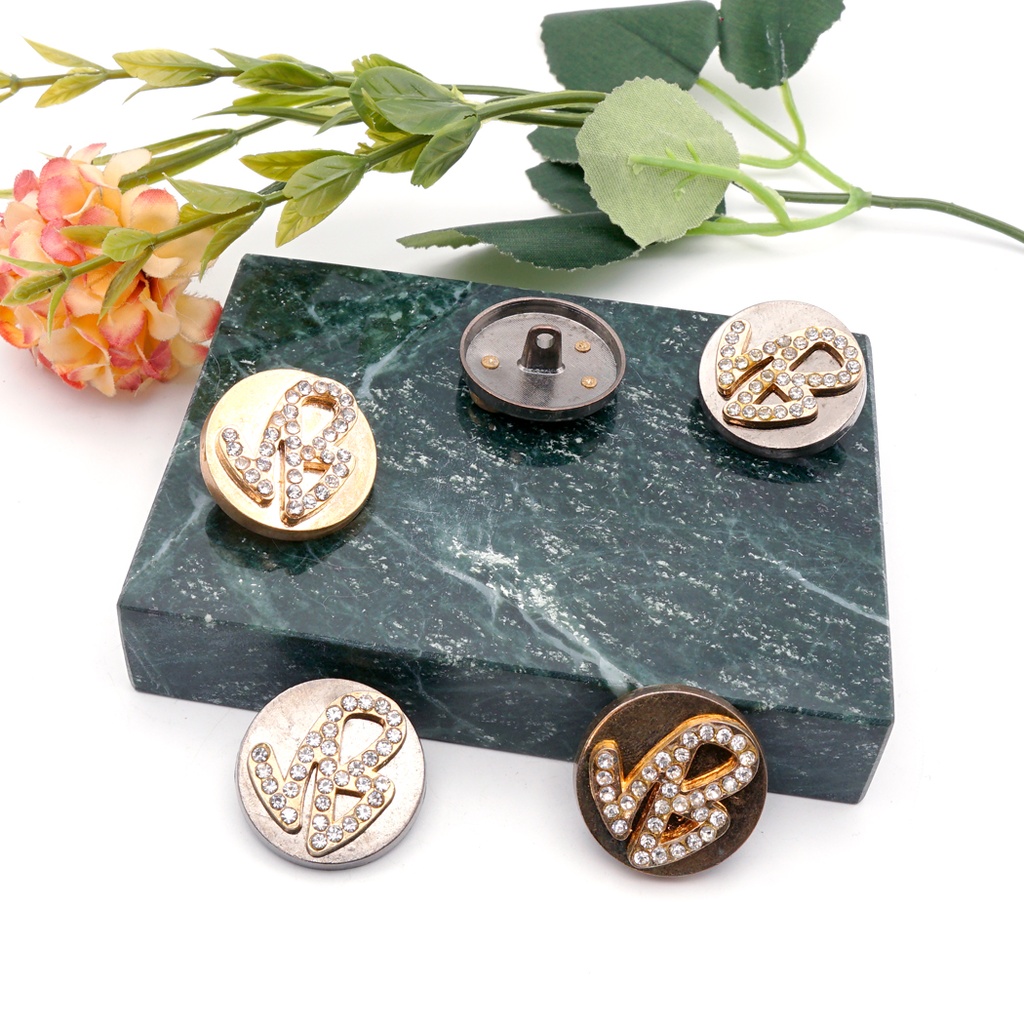 VB Rhinestone Round Shank Button