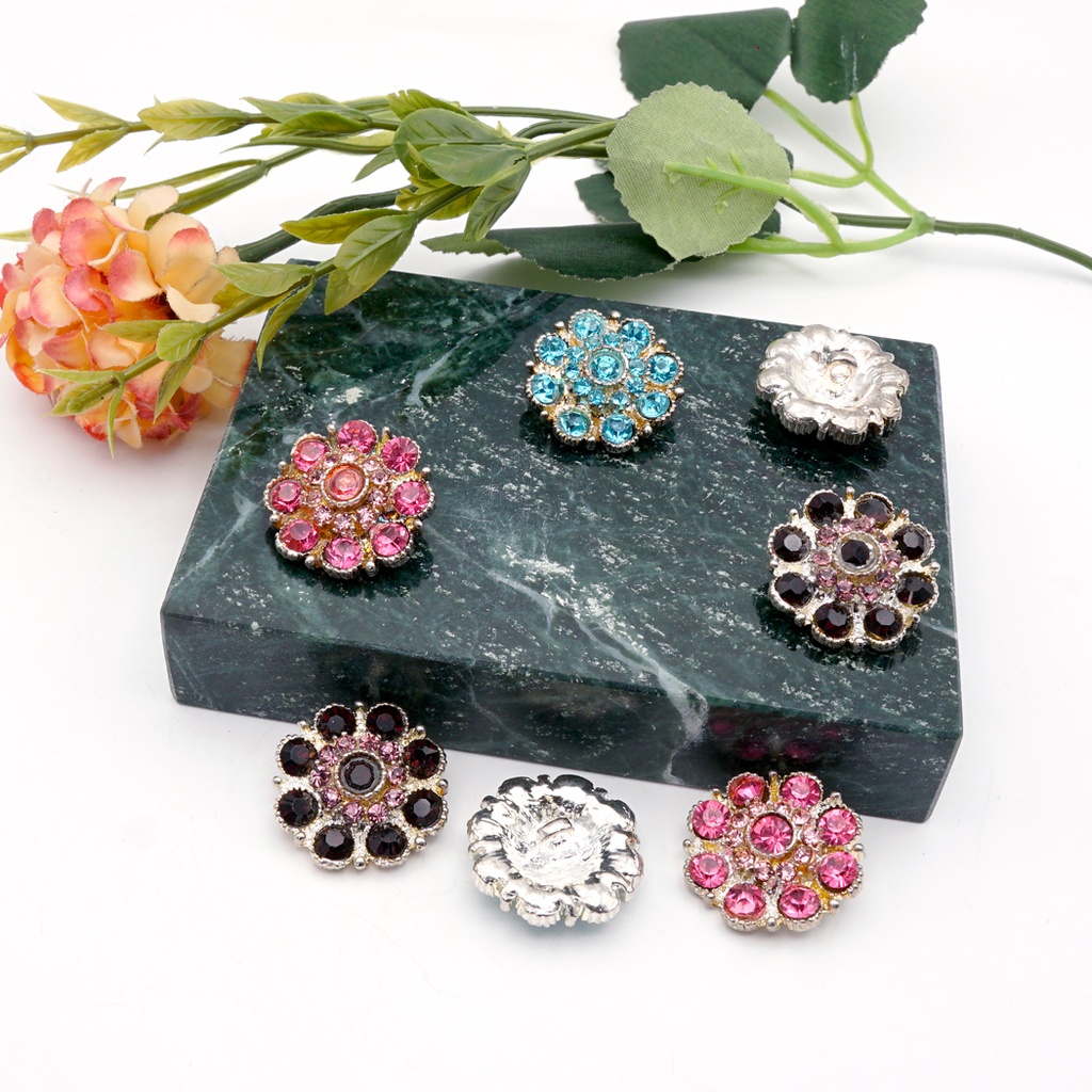 Flatback Metal Rhinestones Button