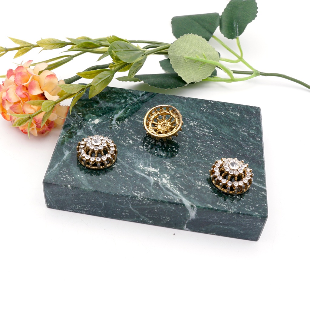 Gold Base Crystal Fancy Button