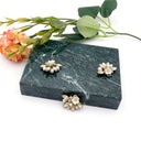 Decorative Enamel and Crystal Flower Side Pendants with Pearl