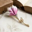 Vintage Style Magnolia Flower Brooch