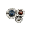 Three Circular Crystal Brooch