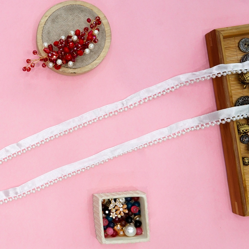Fancy Glass Beads Pearl Hanging Lace