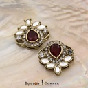 Gold Base Fancy Kundan Button