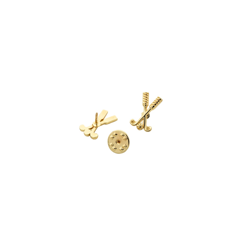 Crossed Golf Sticks With Ball Lapel Pin