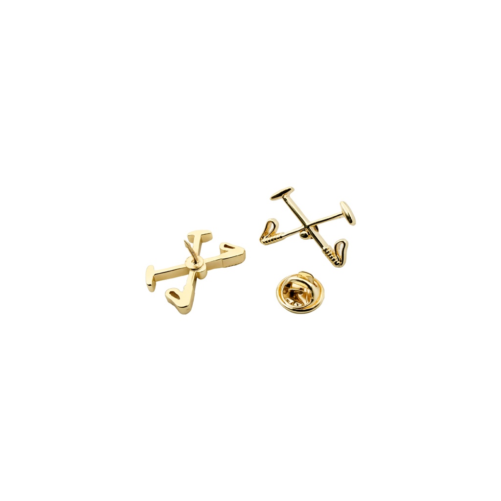 Crossed Polo Mallets Lapel Pin