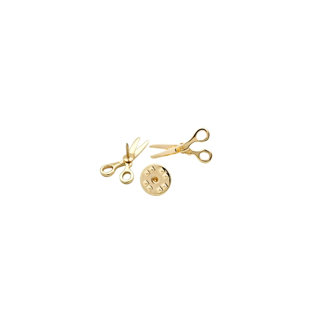 Clasp Shape Scissor Lapel Pin