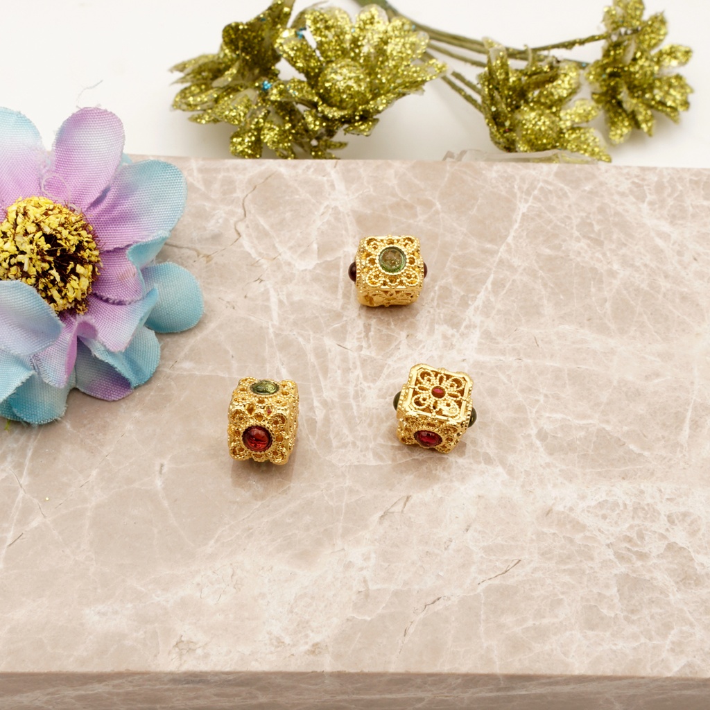 Cuboid Shape Hollow Spacer Beads