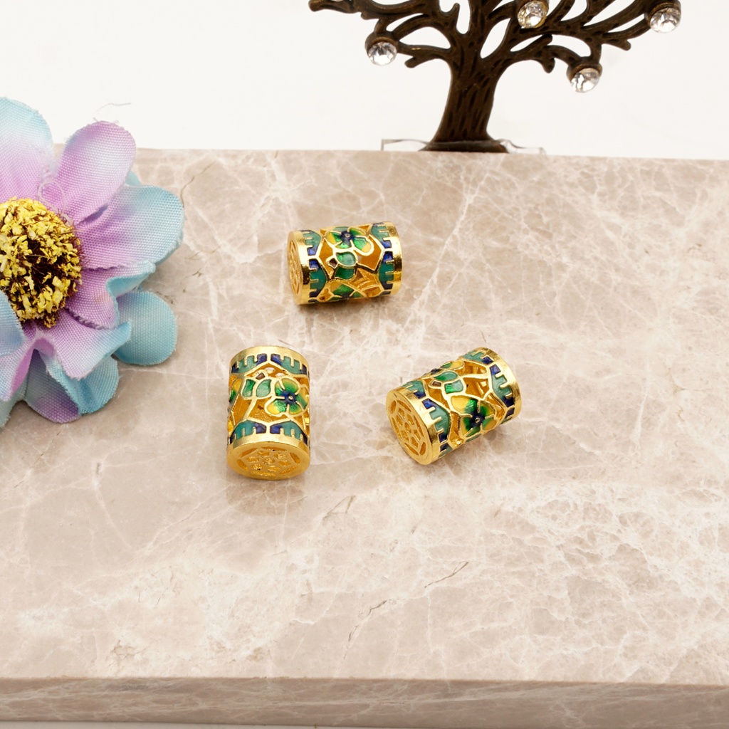 Enamel Cloisonne Barrel Beads
