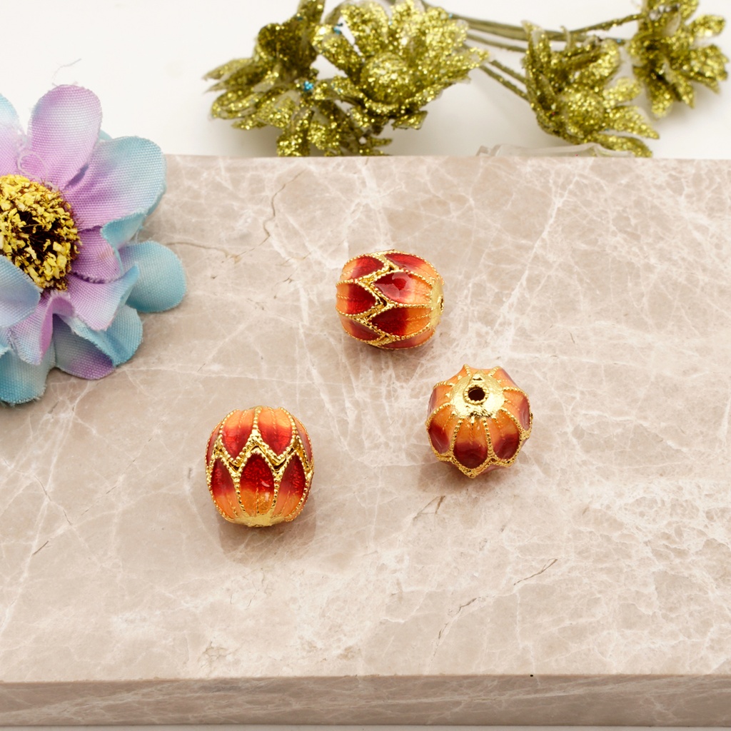 Round Cloisonne Hollow Beads