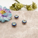 Floral Pattern Cloisonne Flat Beads