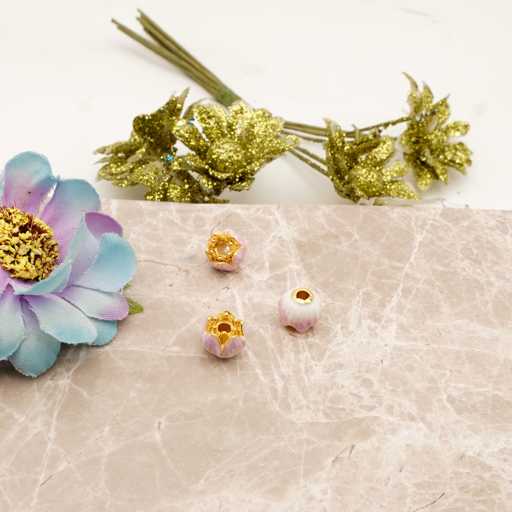 Lotus Flower Cloisonne Beads