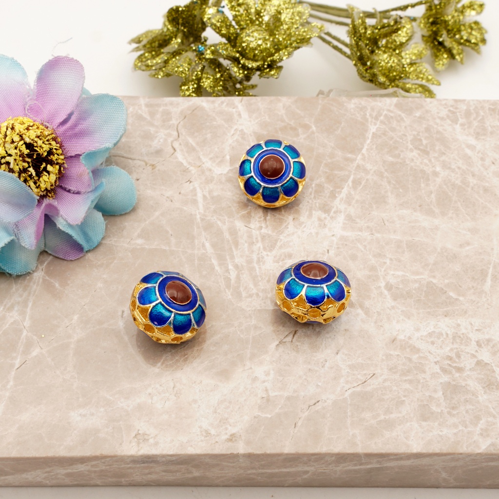 Enamel Cloisonne Flat Spacer Beads