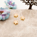 Enamel Coated Oval Flower Beads