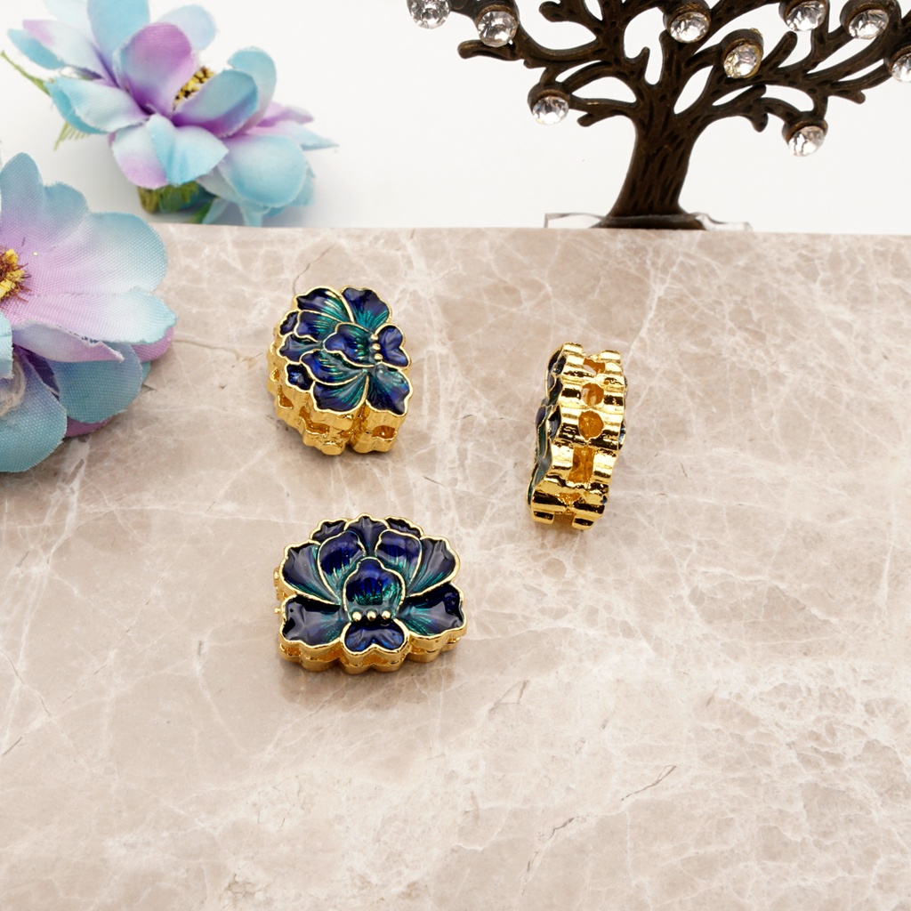 Enamel Lotus Spacer Beads