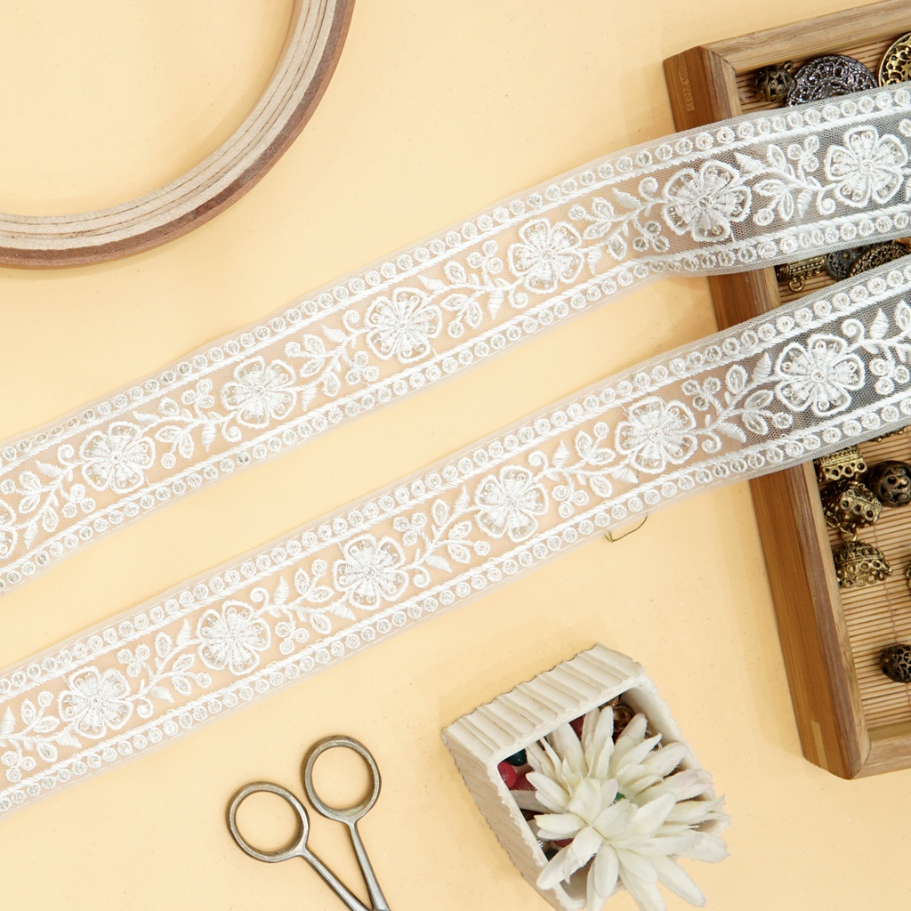 Embroidery Thread Sequence Net Lace