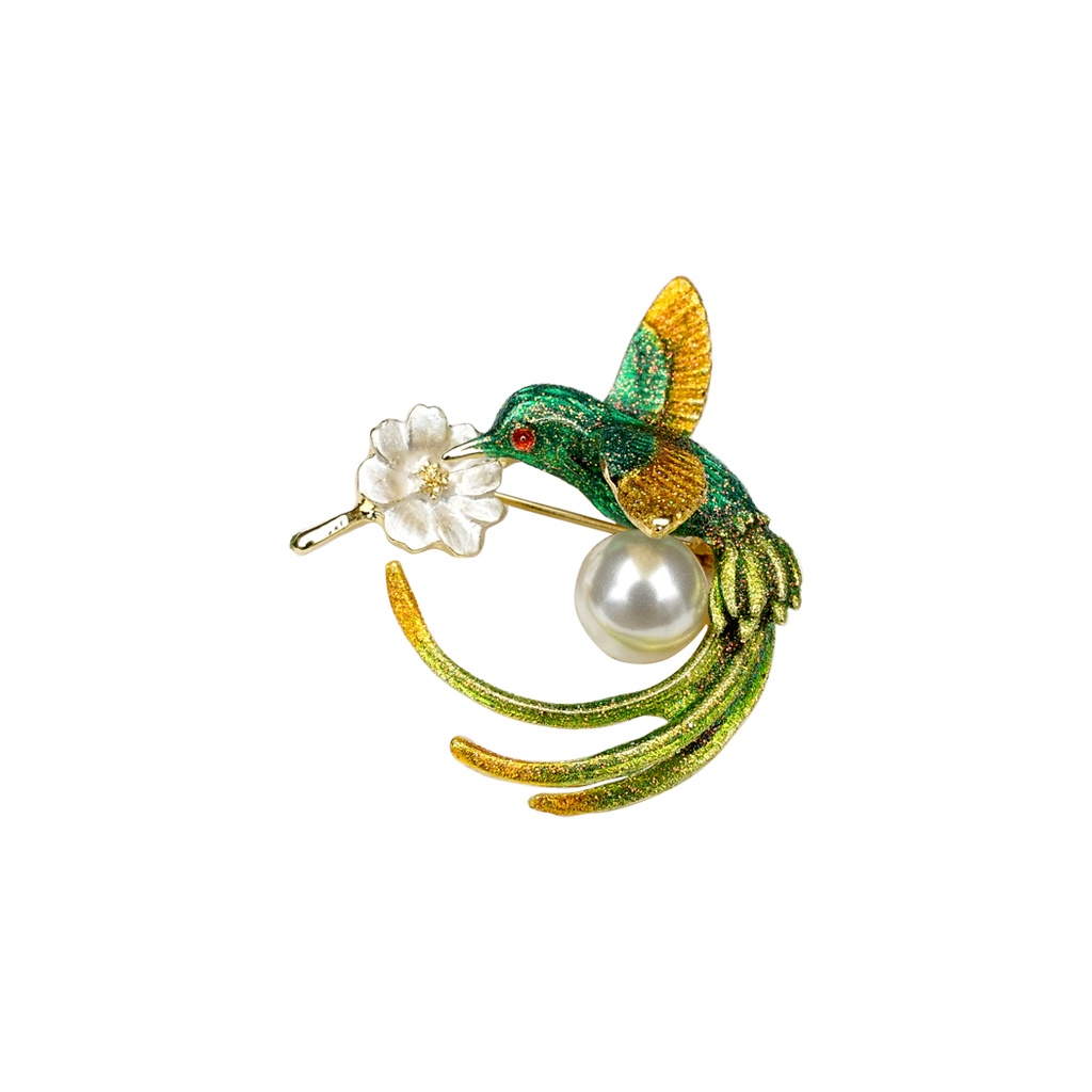 Colorful Hummingbird Brooch