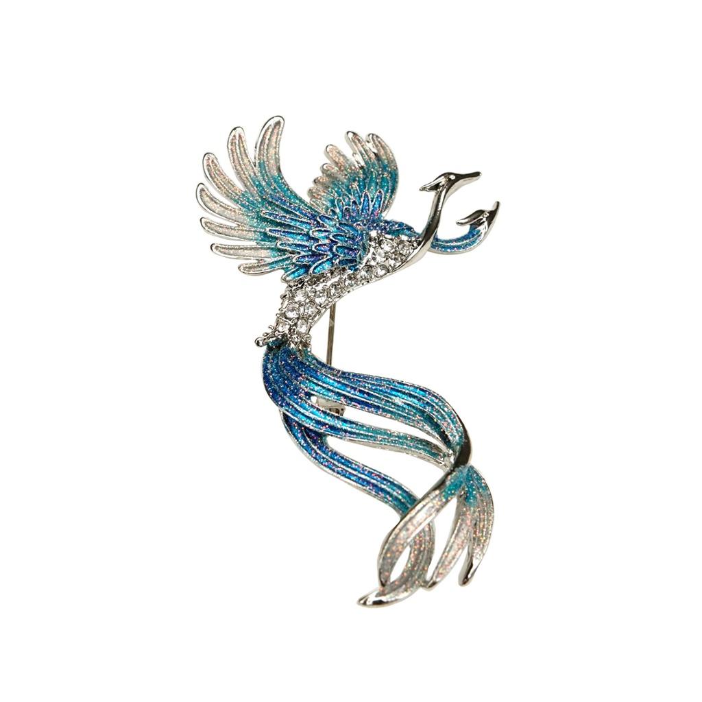 Colourful Rhinestone Phoenix Brooch