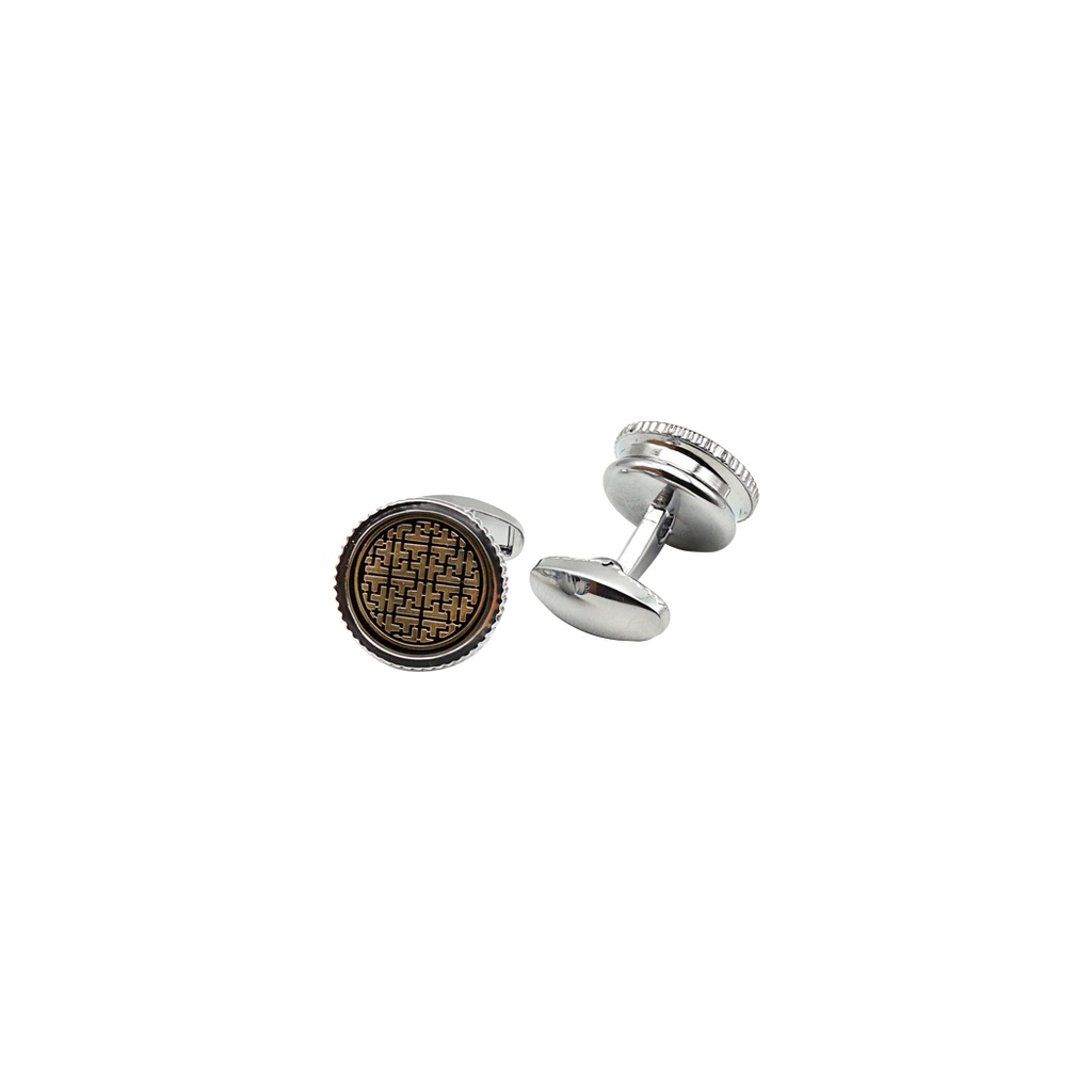 Intricate Pattern Ridged Edge Cufflink