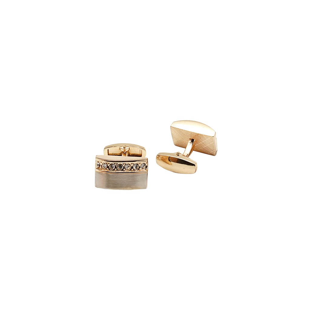 Versatile Design Gold Crystal Cufflink