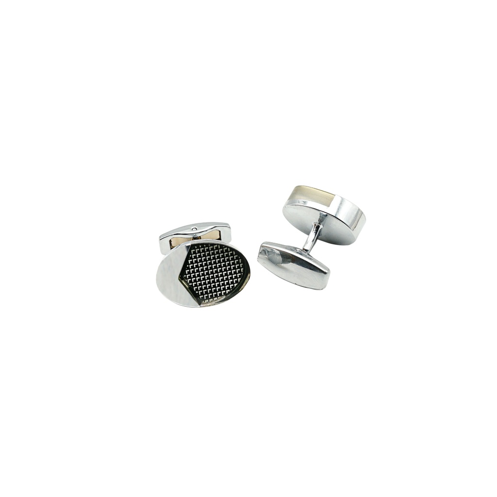 Dotted Design Oval Acrylic Cufflink