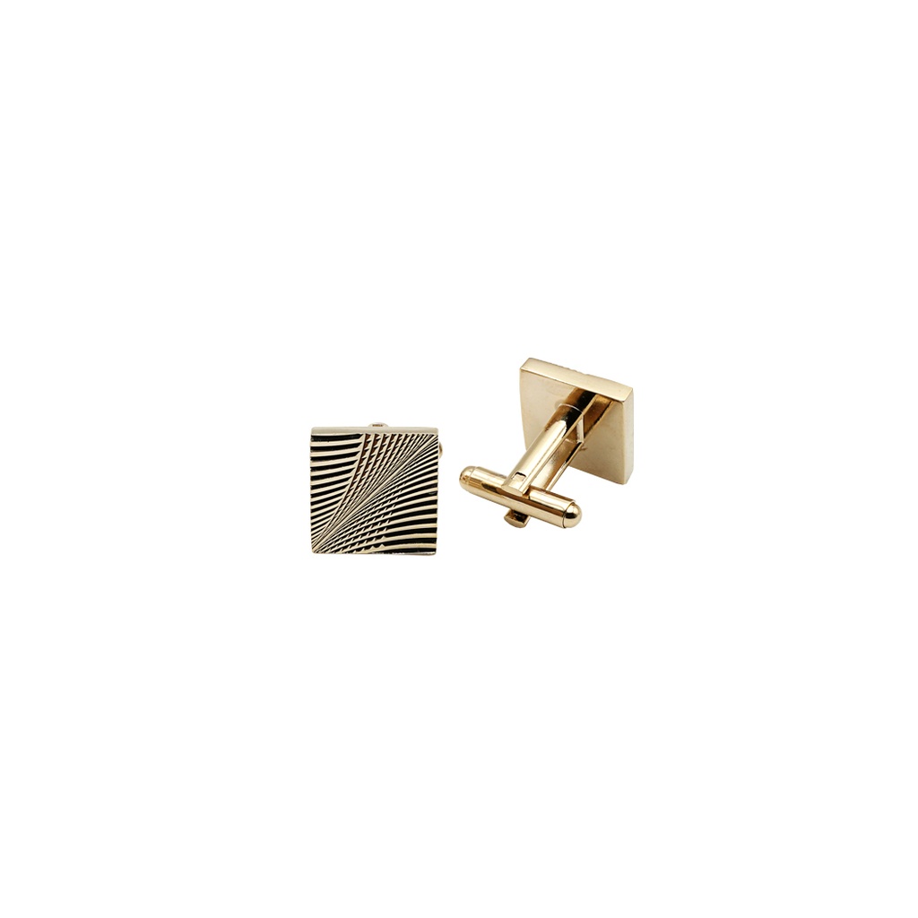 Geometric Textured Engraved Square Cufflink