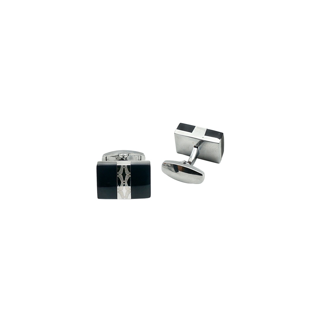 Etched Pattern Square Shape Cufflink