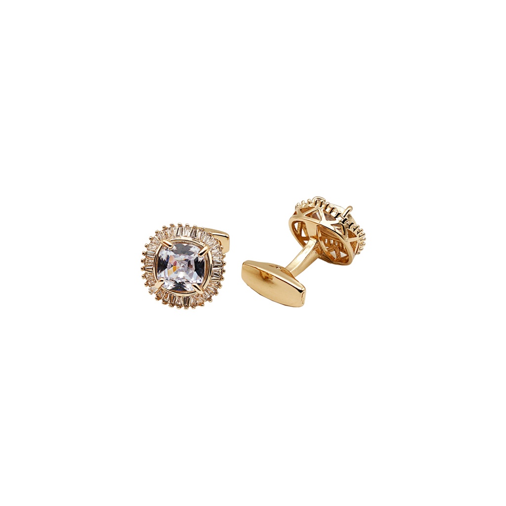 Gold Plated Zircon Stone Cufflink