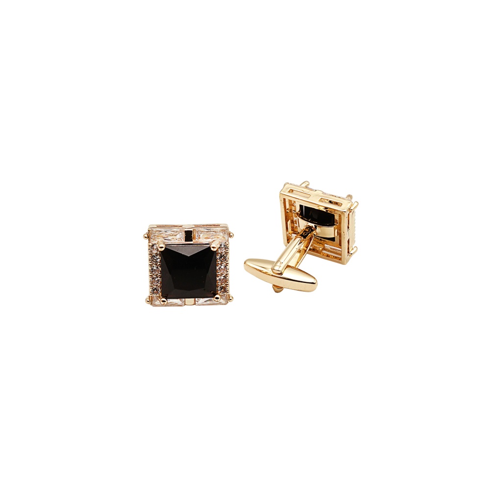 Gold Plated Crystal Square Cufflink