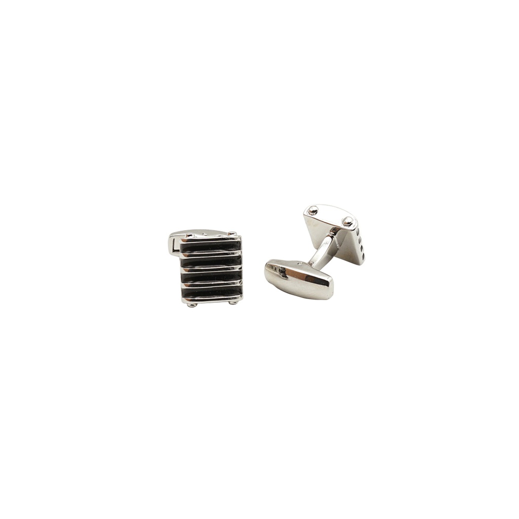 Black Lining Design Square Shape Cufflink