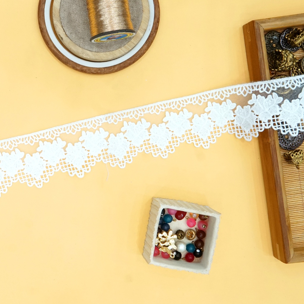 One Side Border Shuttle Net Lace