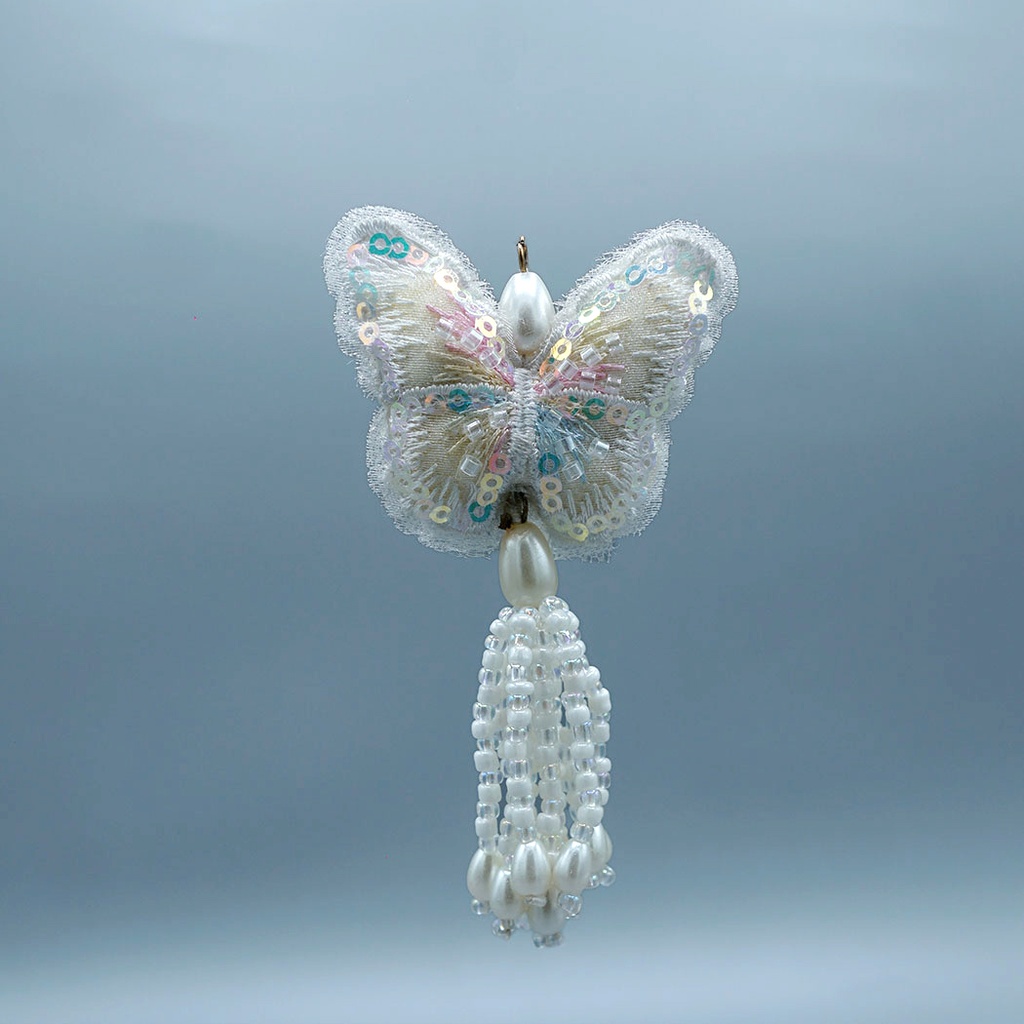Beaded Organza Butterfly Embroidery Tassel