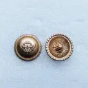 Crest Design Scallop Edges Metal Suiting Button