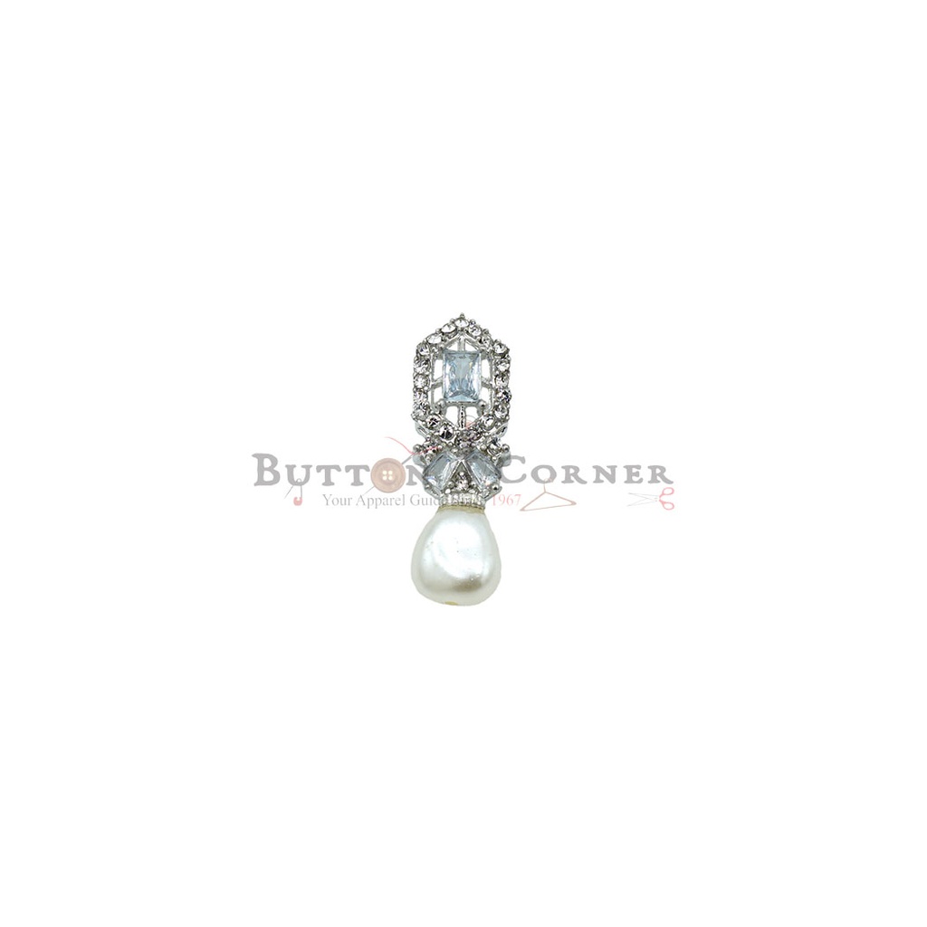 Silver Base Fancy Kundan Button