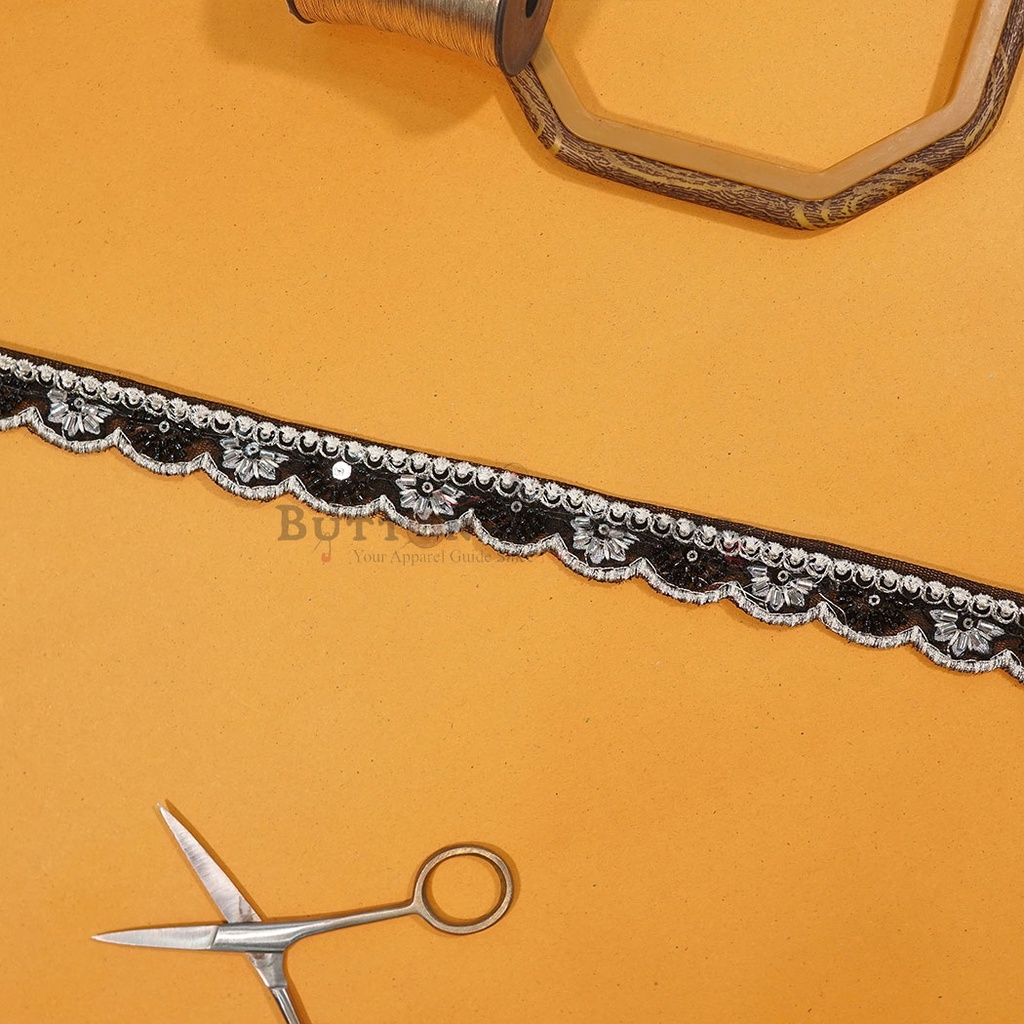 Fancy Glass Beads Sequence Lace
