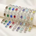 Silver Base Fancy Kundan Button Patti