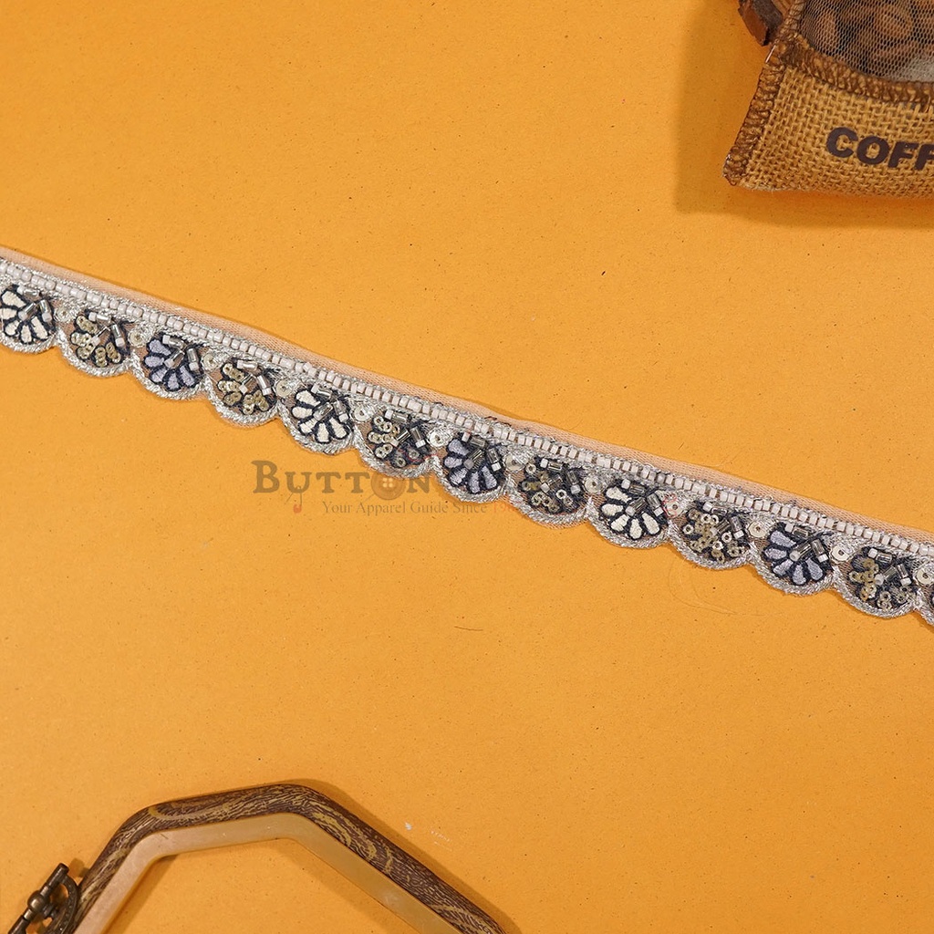 Fancy Glass Beads Sequence Lace