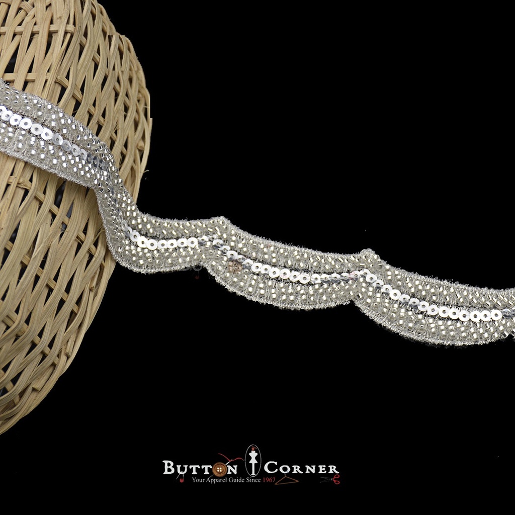 Fancy Glass Beads Lace