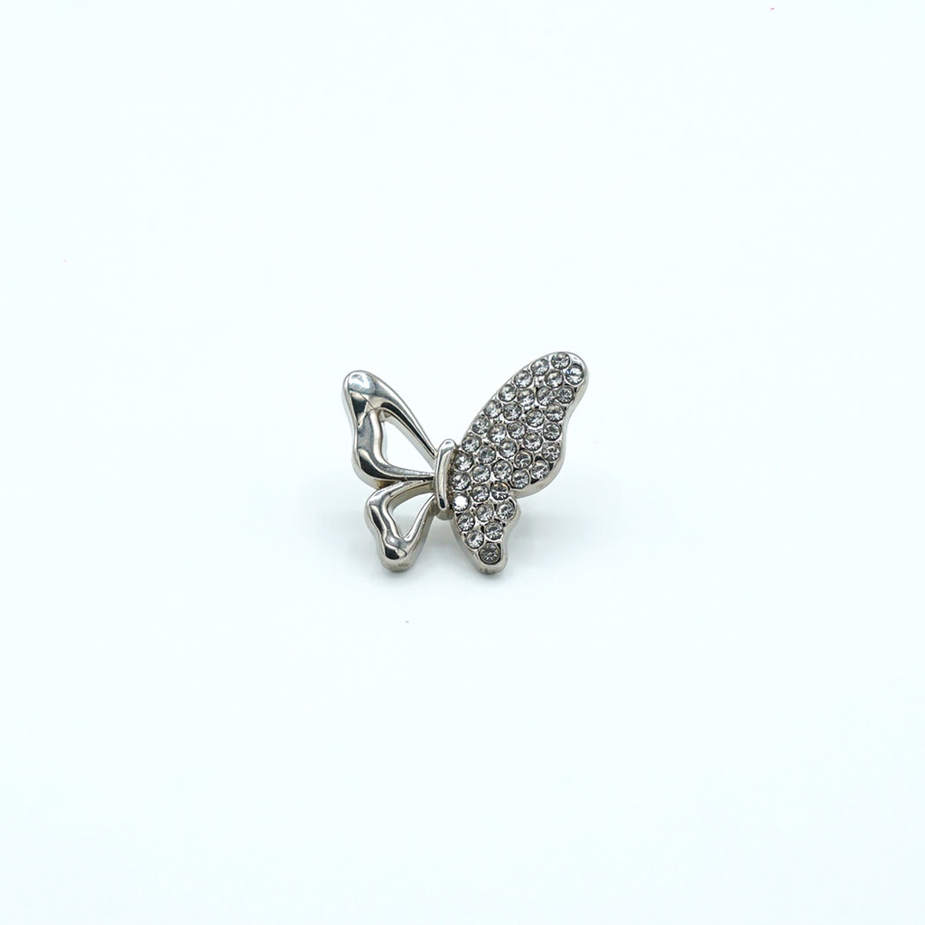 Vintage Butterfly Rhinestone Button