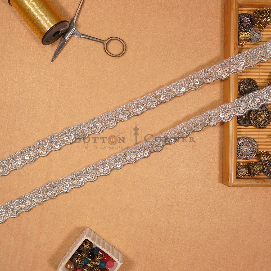 Fancy Glass Beads Sequence Lace