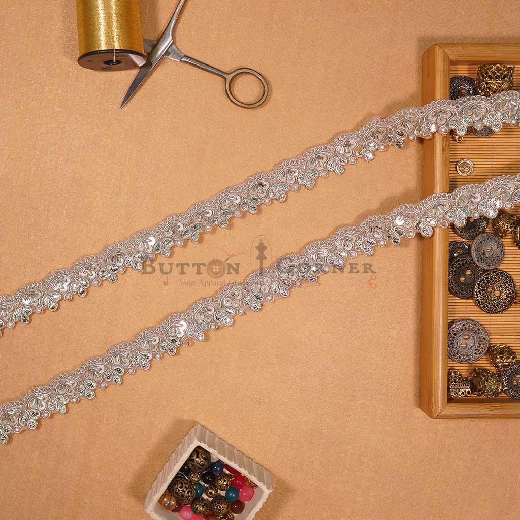 Fancy Glass Beads Sequence Lace