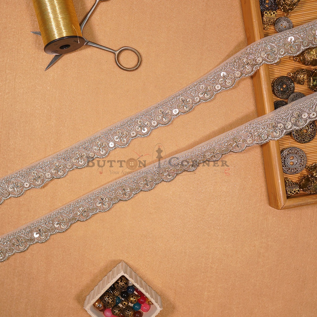 Fancy Glass Beads Sequence Lace